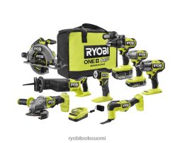 RYOBI 18 V harjaton 8 työkalun yhdistelmäsarja 22224870 sähkötyökalut