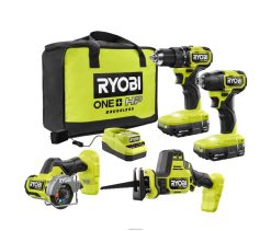 RYOBI 18V kompakti harjaton 4-työkalun yhdistelmäsarja 22224869 sähkötyökalut