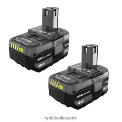 RYOBI 18v one+4ah litiumakku (2 kpl) 22224682 akut ja laturit
