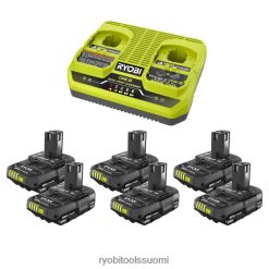 RYOBI 18v one+ 1,5ah litium aloitussarja 22224678 akut ja laturit