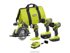 RYOBI 18v one+ 4-työkalun yhdistelmäsarja 2222419 sähkötyökalut