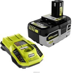 RYOBI 18v one+ 4ah litium korkean suorituskyvyn akku ja laturi aloitussarja 22224687 akut ja laturit