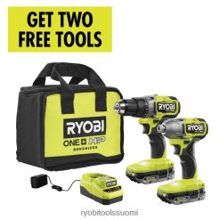 RYOBI 18v one+ hp harjaton 2-työkalun yhdistelmäsarja 22224862 sähkötyökalut