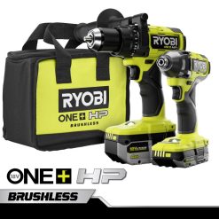RYOBI 18v one+ hp harjaton poravasara ja iskuväännin 2-työkalusarja 22224861 sähkötyökalut