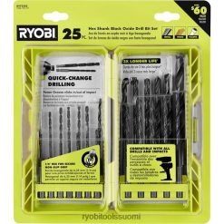 RYOBI 25 kpl. mustaoksidi kuusiovarret poranterät 22224785 Lisätarvikkeet