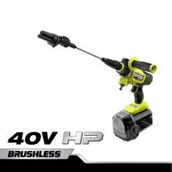 RYOBI 40 V hp harjaton tehopuhdistussarja 22224412 ulkona
