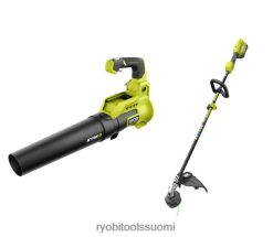 RYOBI 40V nauhatrimmeri ja puhallinsarja 22224420 ulkona