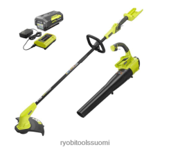 RYOBI 40V nauhatrimmeri ja puhallinsarja 22224421 ulkona