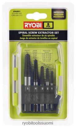 RYOBI 5 kpl kierreruuvin poistosarja 22224808 Lisätarvikkeet