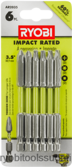 RYOBI 6-osainen 3.5 iskunkestävä ajosarja 22224825 Lisätarvikkeet