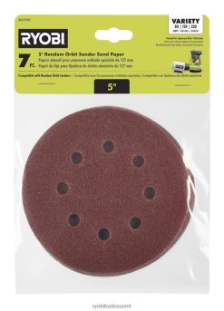 RYOBI 7 kpl. 5 satunnaista kiertoratahiomakonetta hiekkapaperia 22224767 Lisätarvikkeet